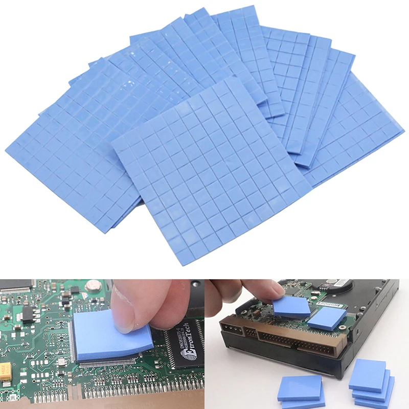 100Pcs  Thermal Pad GPU CPU Heatsink Cooling Conductive Silicone Pad   10*10*0.5mm