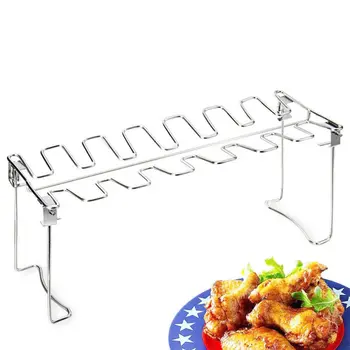 

Tools Chicken Wing Leg Rack for Grill Smoker Oven Stainless Steel Vertical Roaster Stand in BBQ Safe Barbecue Accessories grill