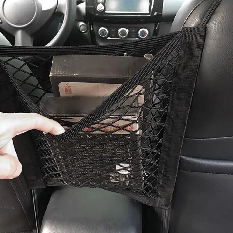 Сильная эластичная Автомобильная сетчатая Сетчатая Сумка между автомобильным органайзером сумка для хранения на спинку сиденья держатель для багажа карман