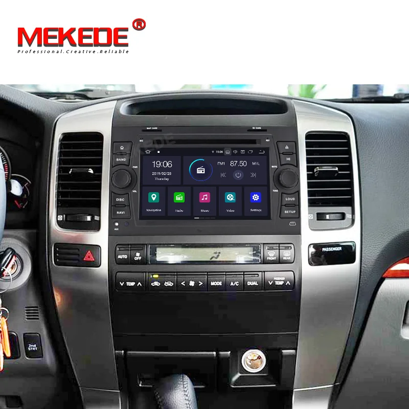 Discount MEKEDE Android9.0 4G RAM 64G ROM RDS Car Multimedia player for toyot prado 120 2003-2009 Car GPS navigator radio wifi Casstee 1