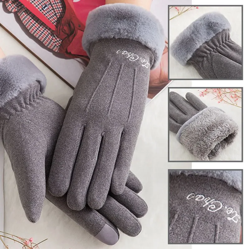 Классические Luvas De Inverno женские модные зимние уличные спортивные теплые перчатки варежки Eldiven однотонные розовые Guantes Femme