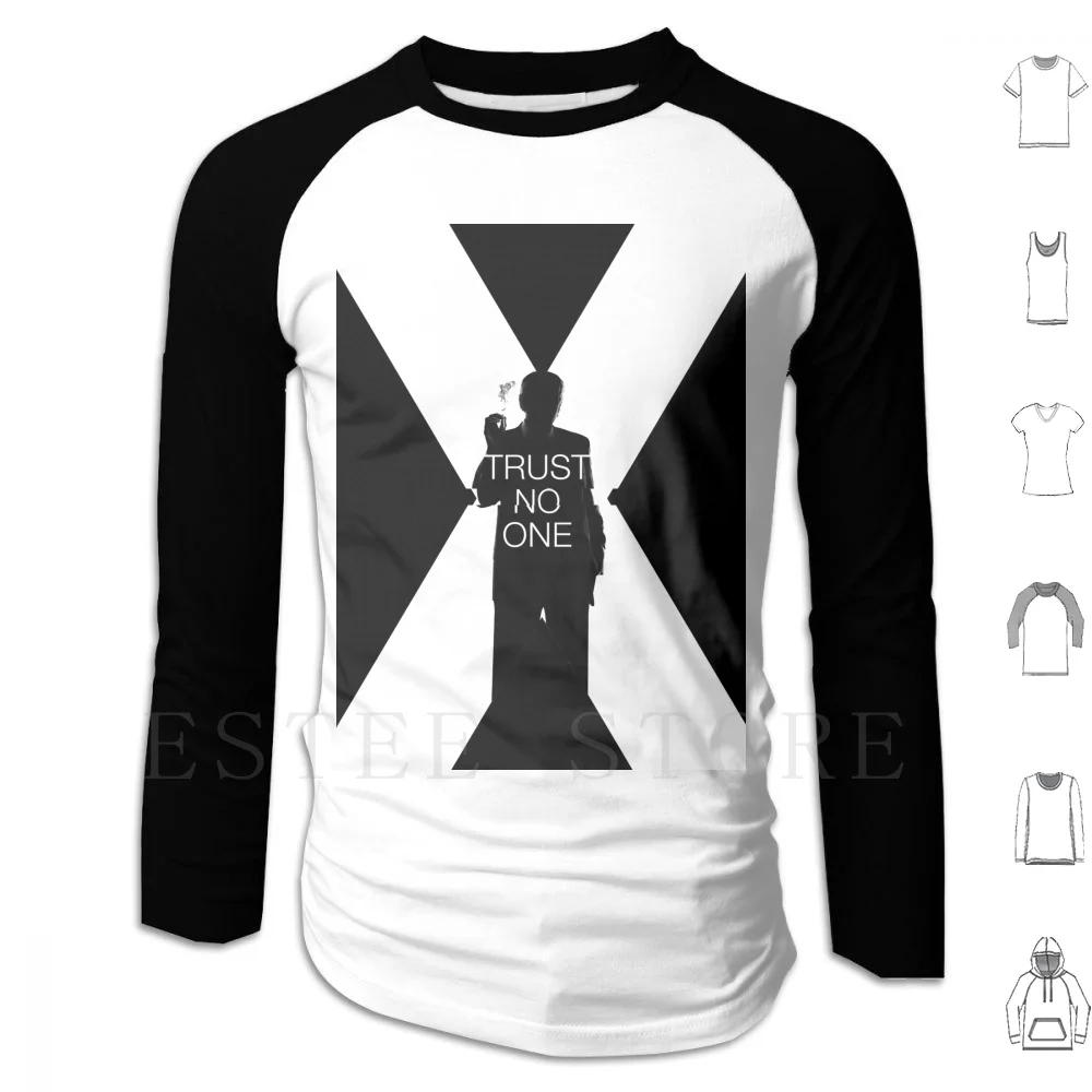 ? ? ? Trust No One X Files ? ? ? Felpa Con Cappuccio Manica Lunga Trust No One Trustno1 X Files The X Files Txf Xf Grossisti