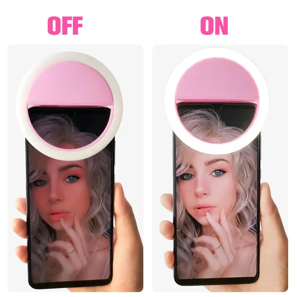 

QIFU Selfie Ring Mobile Phone Clip Lens Light Lamp Litwod Led Bulbs Emergency Dry Battery For Photo Camera Ring Light Ring Lamp