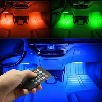 

Car Interior Atmosphere LED RGB Strip Light Dash Floor sound Decorative Foot RGB Light Multiple LED Music Strip Control lig A5Y5