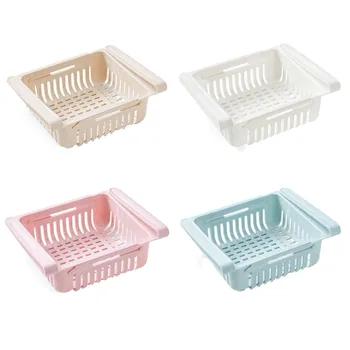 

4PCS Adjustable Stretchable New Kitchen Article Storage Shelf Refrigerator Pull-out Drawers Fresh Spacer Layer Storage Rack 87
