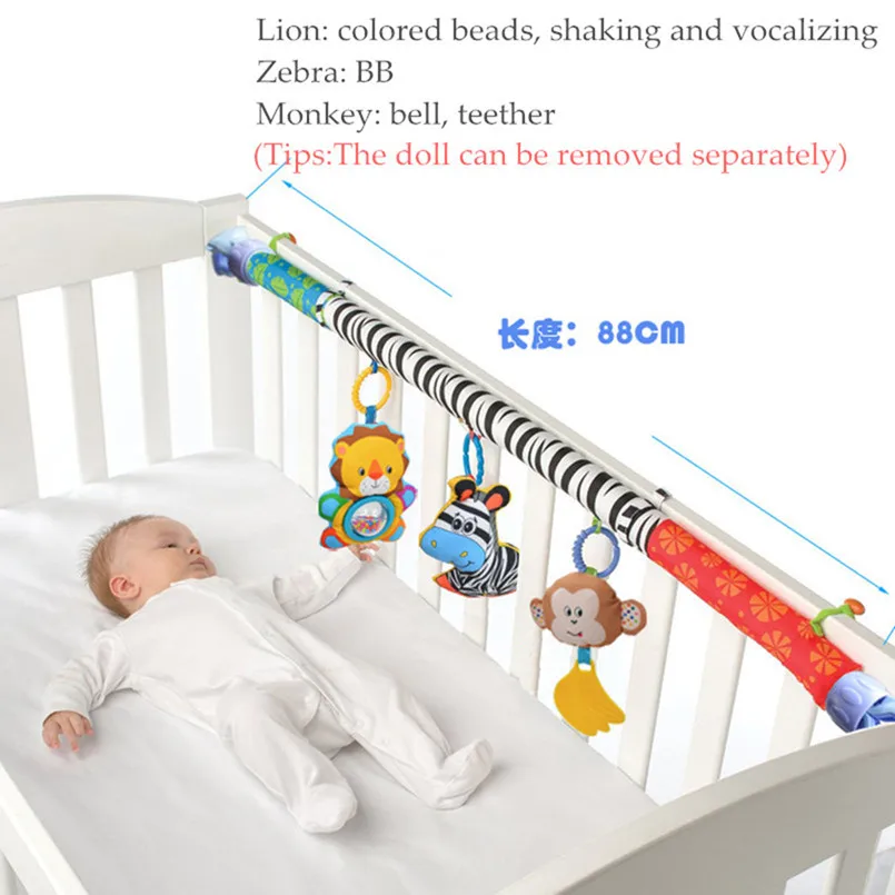 Спиральные детские игрушки плюшевое животное для коляски кровать автомобильное кресло Обучающие подвесные детские игрушки 0-12 месяцев погремушки Мобильная дуга на кровать