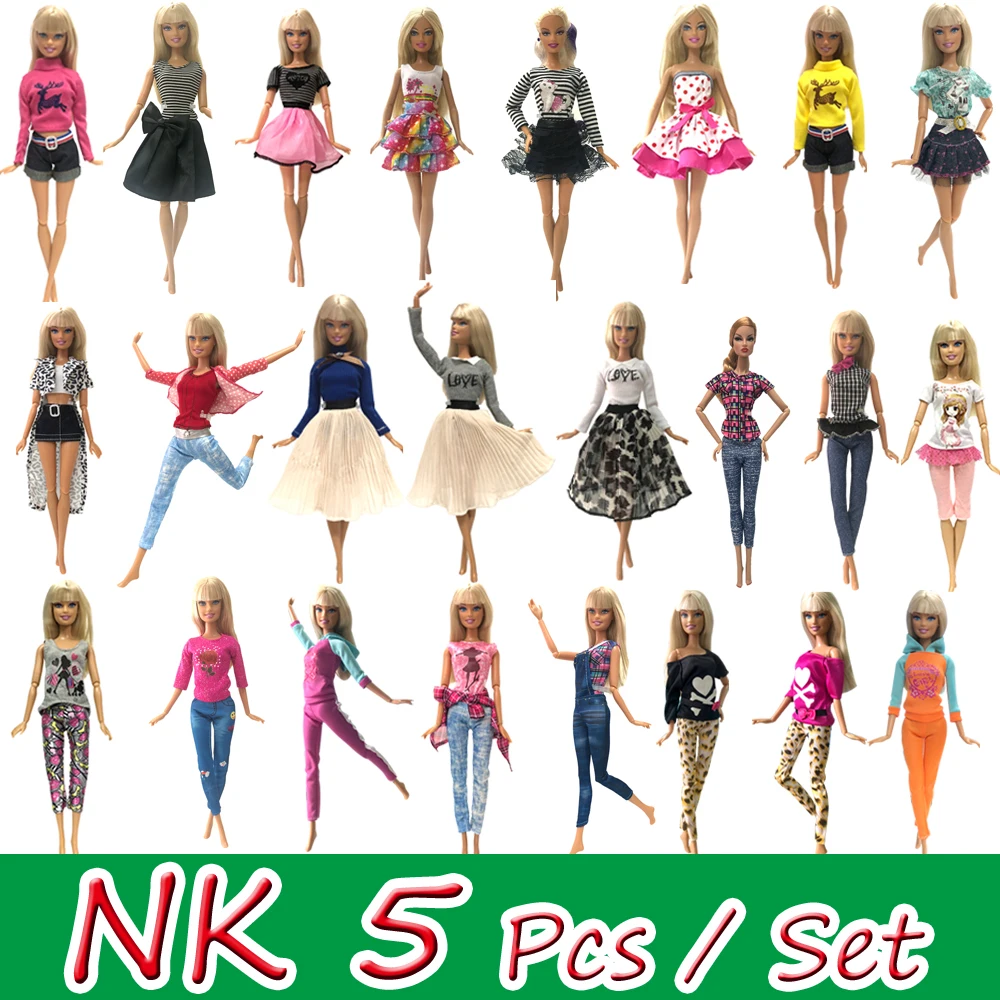 NK Mix Style 5 шт./лот платье для куклы супер красивая одежда модная повседневная