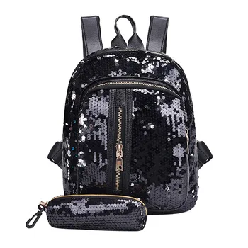 

Sequins Bling Teenage Small Backpack For Girls Travel Shoulder Women Bag Hit Zip School Backpack For Student Satchel 2020 New