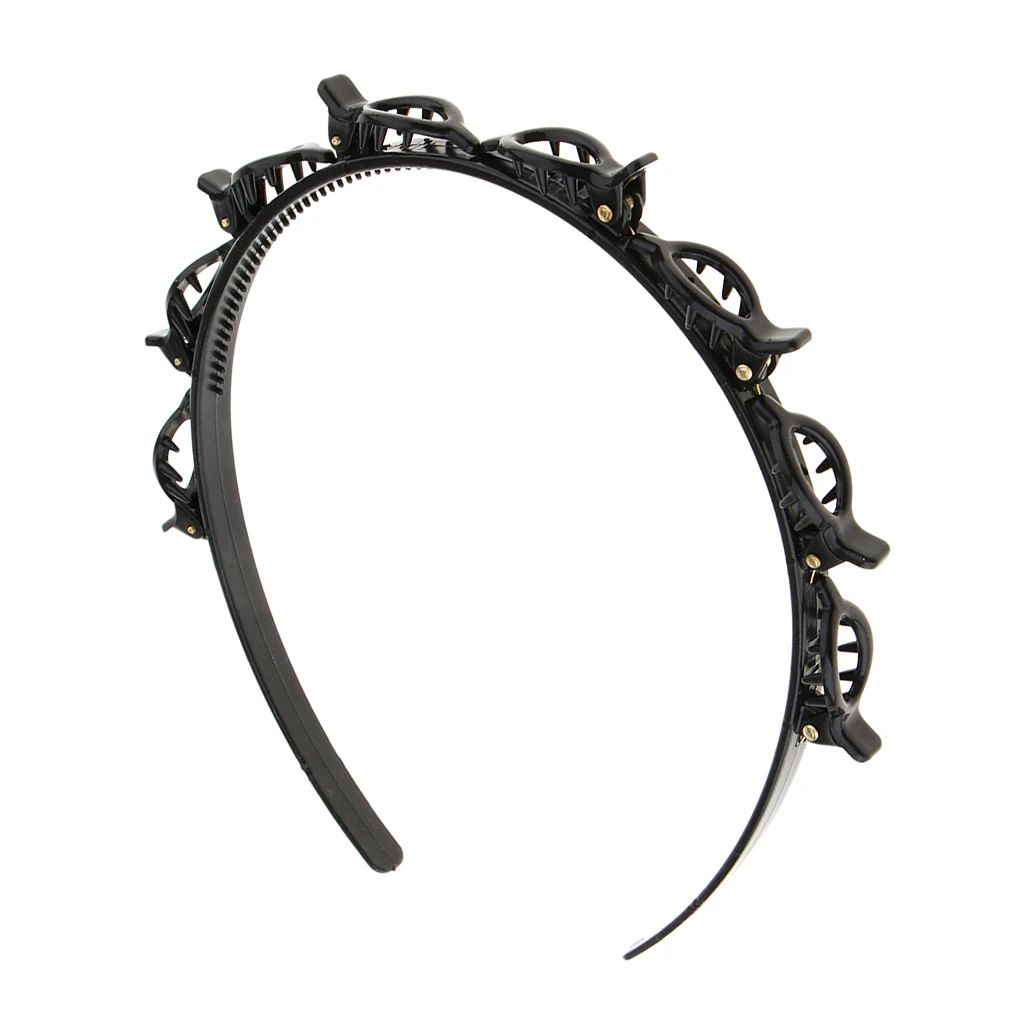 Fashion Double Layer Band Twist Plait Clip Front Hair Clips, Hairpin Headband Beauty Tool Hair Accessory