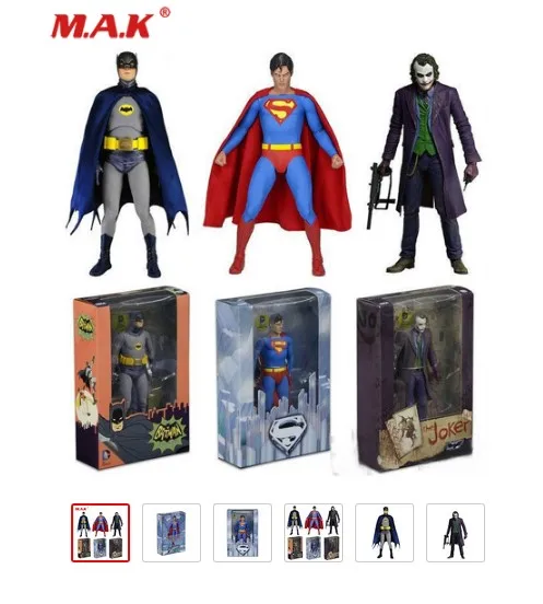 NECA 18 см фигурка аниме из ПВХ игрушка Супермен/Бэтмен/джокер подвижная фигурка-Модель Кукла с коробкой для коллекции