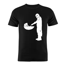 Хлопок, футболка унисекс, Космический охотник за головами и йода, Минималистичная Подарочная футболка