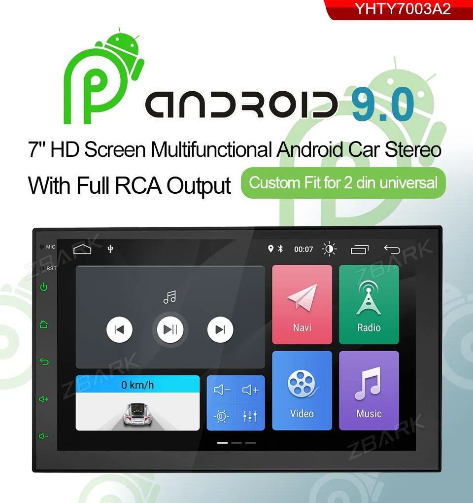 Discount 2GB RAM Universal Android 9.0 Double 2 Din 7 inch  Quad Core GPS Navigation Car Stereo radio Player  YHTY7003A 0