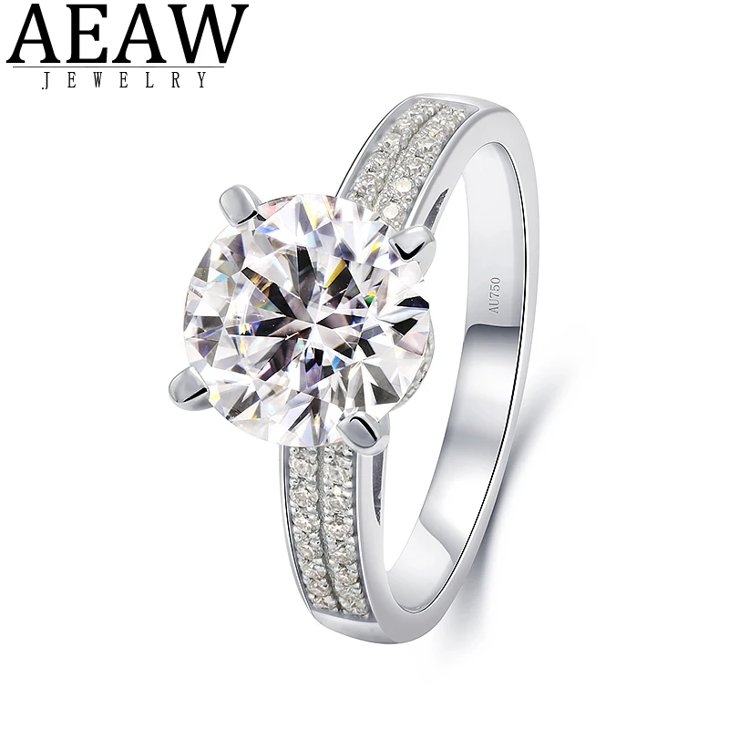 

D Color VVS1 Round Cut 3 carat Moissanite Engagement Ring for Women Fine Ring Halo Style Moissanite Ring