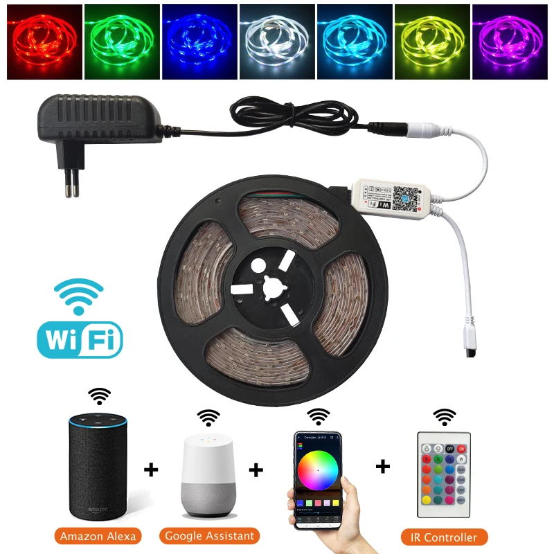 Светодиодная лента с Wi Fi управлением светодиодные лампы RGB 5050 SMD 2835 12 В