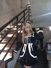 2020 New Japanese Lolita Gothic Bandage Dress Girl Vintage Designer Mini Dress Japan