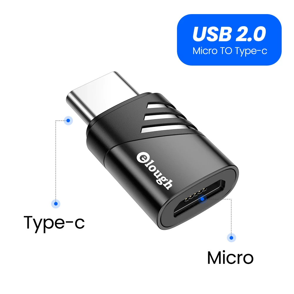 usb converter for phone Elough OTG Type C To USB Adapter OTG USB-C Male To Micro USB Type-C Female Converter For Macbook Pro Xiaomi Samsung S20 usb female to phone jack adapter Adapters & Converters