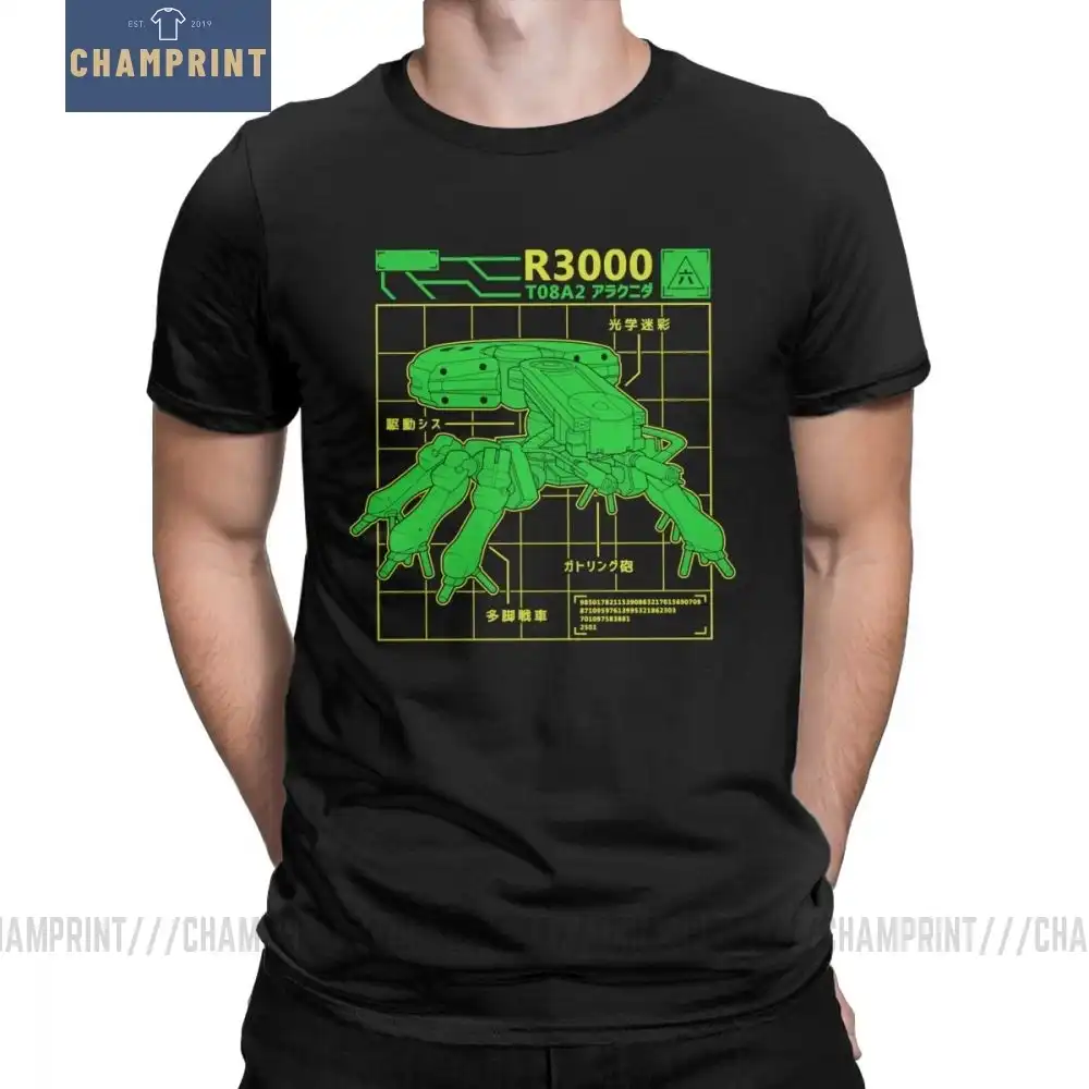 Men Ghost In The Shell R3000 Database T Shirts Funny Round Neck Short Sleeve Tops Cotton Graphic Tee Shirt Plus Size T Shirt T Shirts Aliexpress