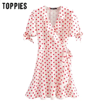 

sexy white mini dress dot printing summer dress women ruffles sashes cute smocks vestidos mujer