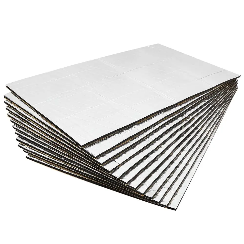 Uxcell 9pcs/12pcs 50cm*30cm Sound Deadener Heat Insulation Mat Car Van Sound Proofing Deadening Insulation Car Hood Insulation