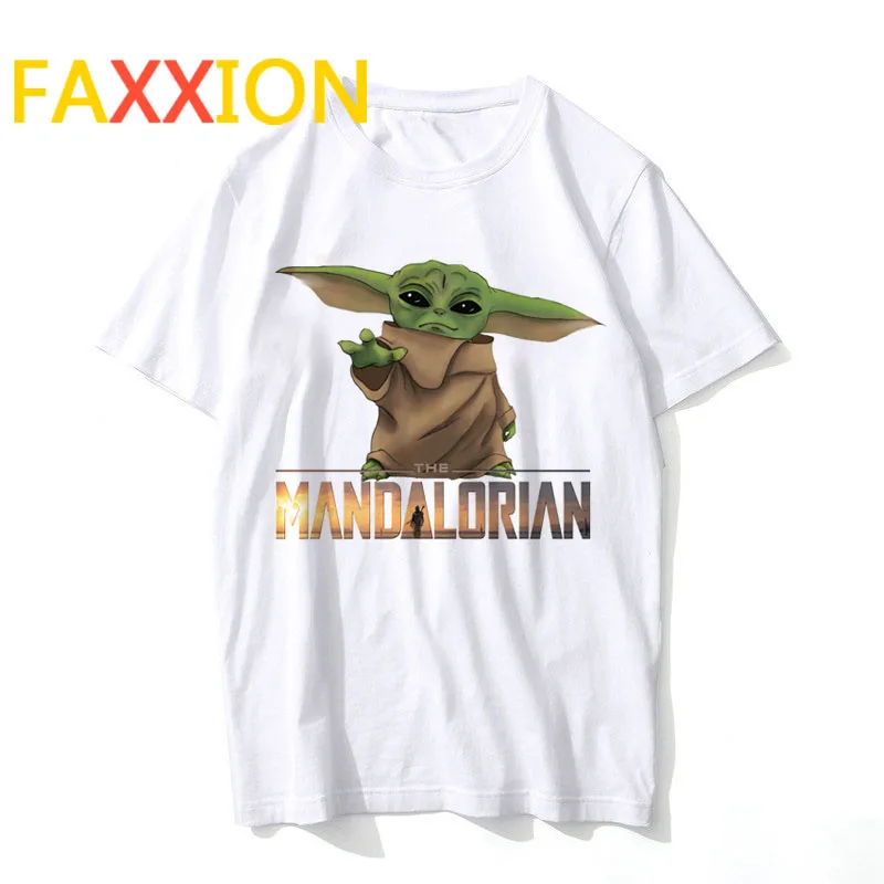 Kawaii Mandalorian Baby Yoda, футболки, Женская забавная футболка, Звездные войны, мультяшный принт, футболка, графический корейский стиль, топы, футболки для женщин
