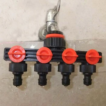

4-Way Brass Plastic Garden Hose Splitter Y-Type Watering Connector Distributor For Outdoor Tap and Faucet