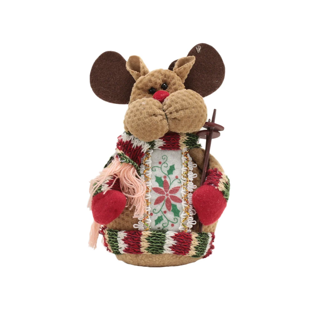1PCS Christmas Dolls Xmas Tree Decor New Year Ornament Reindeer Snowman Santa Claus Standing Doll Decoration Merry Christmas