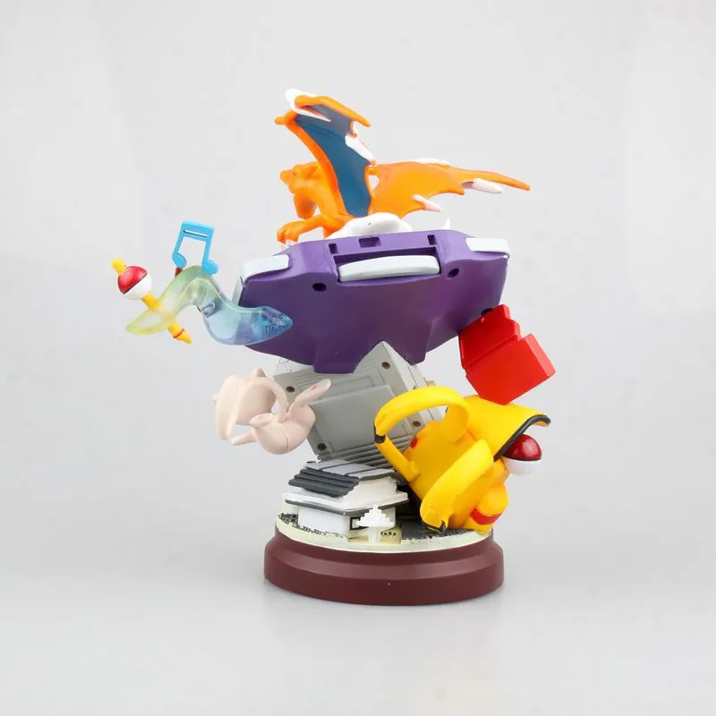 Аниме статуя из смолы Gameboy Pika Mewtwo Charizard, фигурки, игрушки, сказочные ПКМ, фигурки, коллекция игрушек, подарки для детей