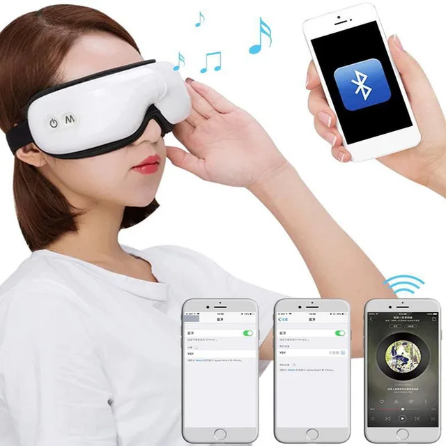 $US $43.99  Wireless Bluetooth Smart Eye Massager Vibration Hot Pressure Eyes Massage Machine Relax Eye Muscles
