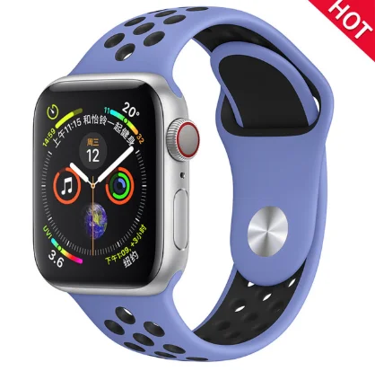 Band for Apple Watch 5 4 3 2 1 42MM 38MM soft Breathable strap Silicone Sports bands for Nike+ Iwatch series 5 4 3 40mm 44mm - Цвет ремешка: 8