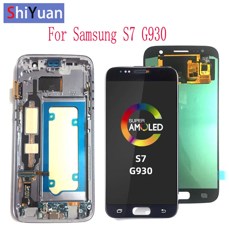 AMOLED сенсорный экран для Samsung Galaxy S7 ЖК дисплей Замена SAMSUNG G930 G930F G930FD SM G930|Экраны