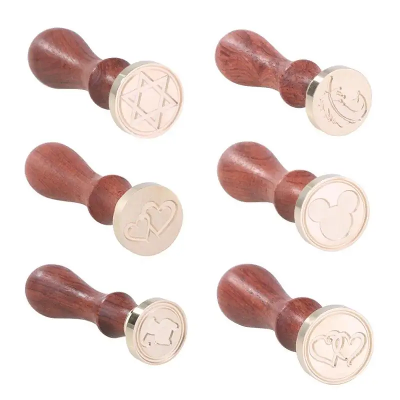 

Retro Wax Stamp Wood Handle DIY Scrapbooking Envelope Sealing Stamp Seal