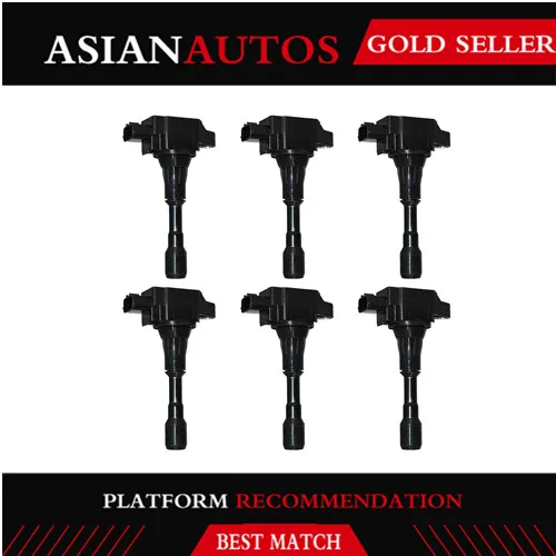 6 шт. катушки зажигания пакет 22448-JF00B 22448JF00B для NISSAN GT-R V6-3.8L 2009-2014 | Автомобили и