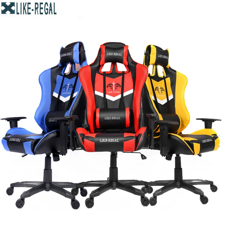 

New Arrival Race Synthetic Leather Game Internet Cafe Computer Chair Comfortably Lie Home Armchairs