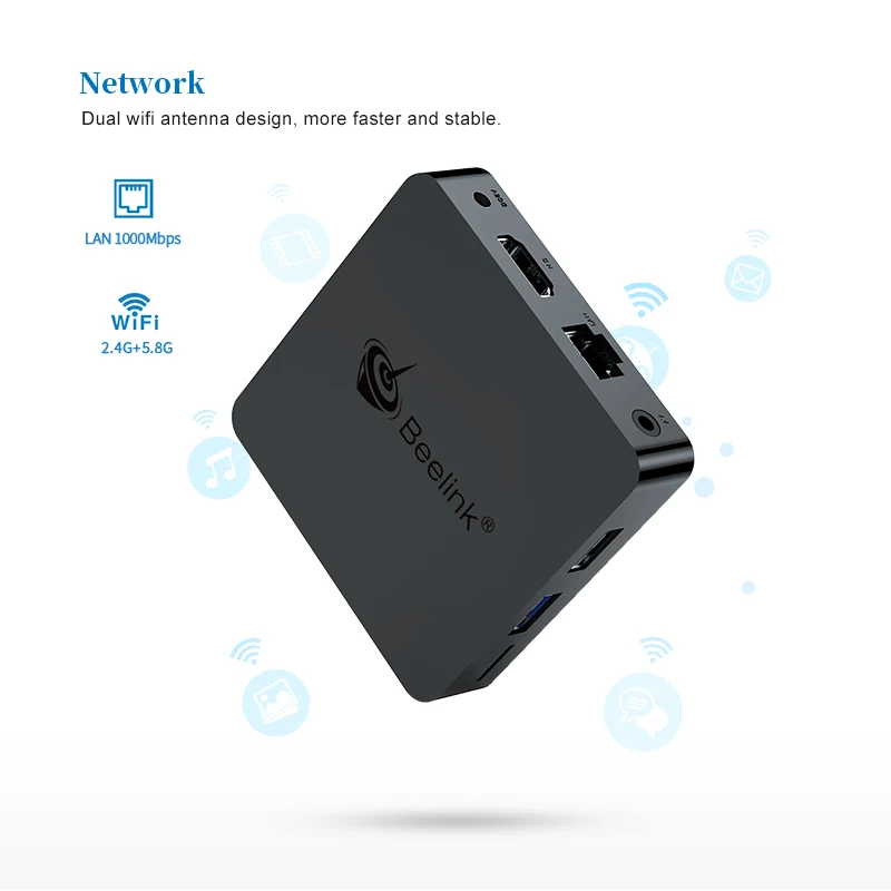 Мини ТВ приставка Beelink GT1 Android 8 1 S905X2 с голосовым пультом дистанционного