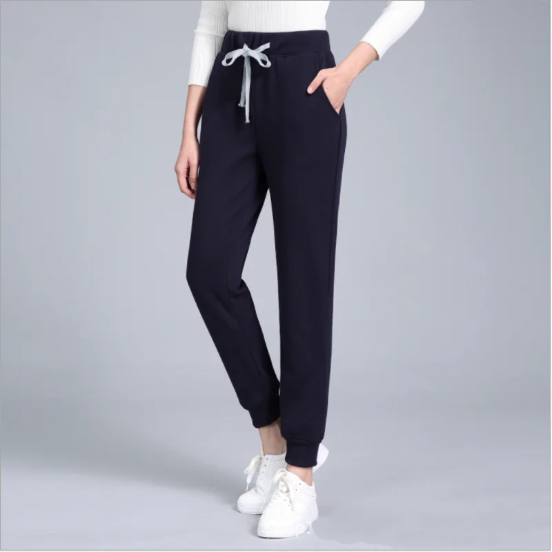 Navy Blue Осень-зима, женские теплые кашемировые штаны, женские домашние ночные брюки, Пижама для сна, дамские пижамные штаны ХХL - Цвет: Navy Blue