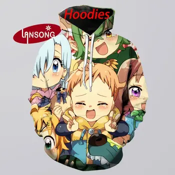 

hip hop streetwears 3d print mens hoodies nanatsu no taizai funny harajuku funny sweashirts/pants jacket men short homme clothes
