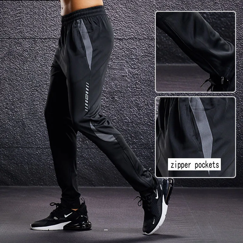 Men Sport Pants Running Pants With Zipper Pockets Soccer Training Jogging Sports Trousers Fitness Football Leggings Sweatpants running pants,sport pants