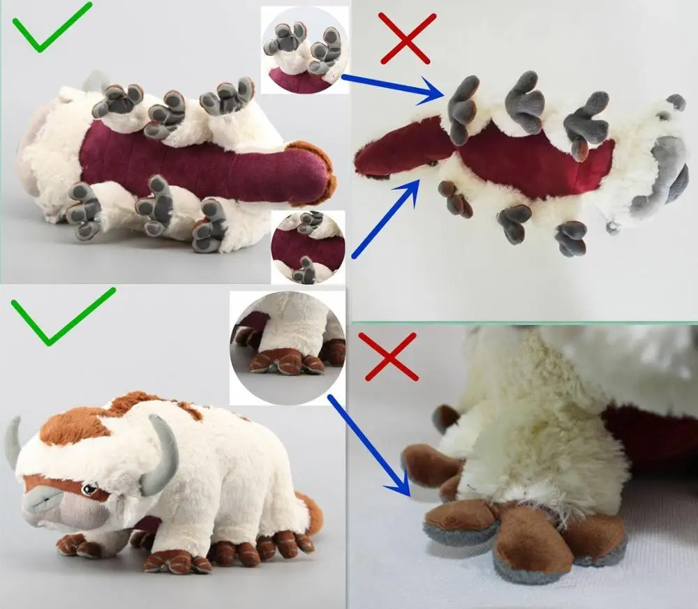 Большой размер аниме Appa Momo плюшевая игрушка Аватар 2 корова APPA Cuddly летучая мышь