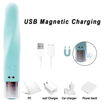 16 Speed Mini Bullet Vibrators For Women USB Finger Vibrador Dildo Sex Toys Shop Clitoris Stimulator Vibrating Lipstick Massager 5