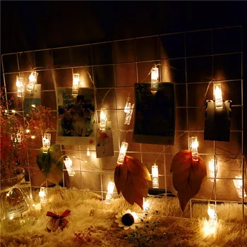 

1.5M 3M 6M Photo Clip Holder LED String lights Battery Powered LED Garland Decors for New Year Christmas Wedding Birthday Party