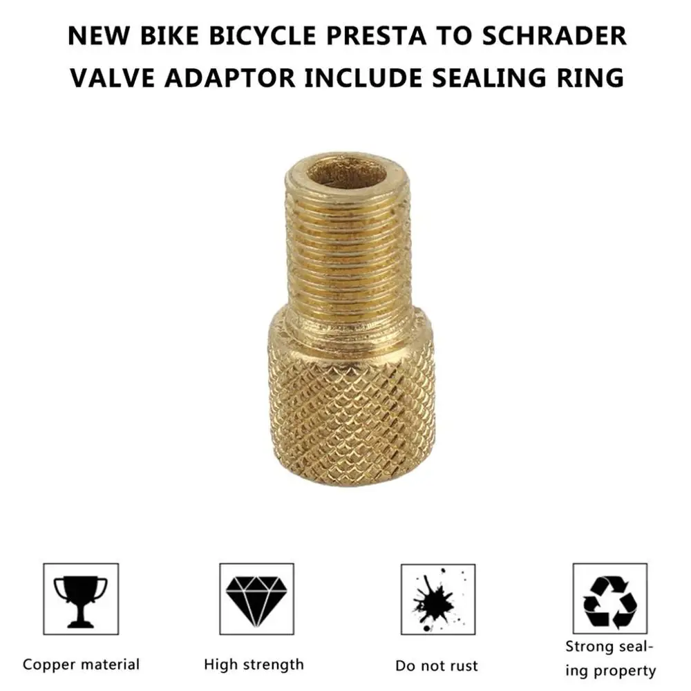 

New Bike Bicycle Presta to Schrader Valve Adaptor Include Sealing Ring