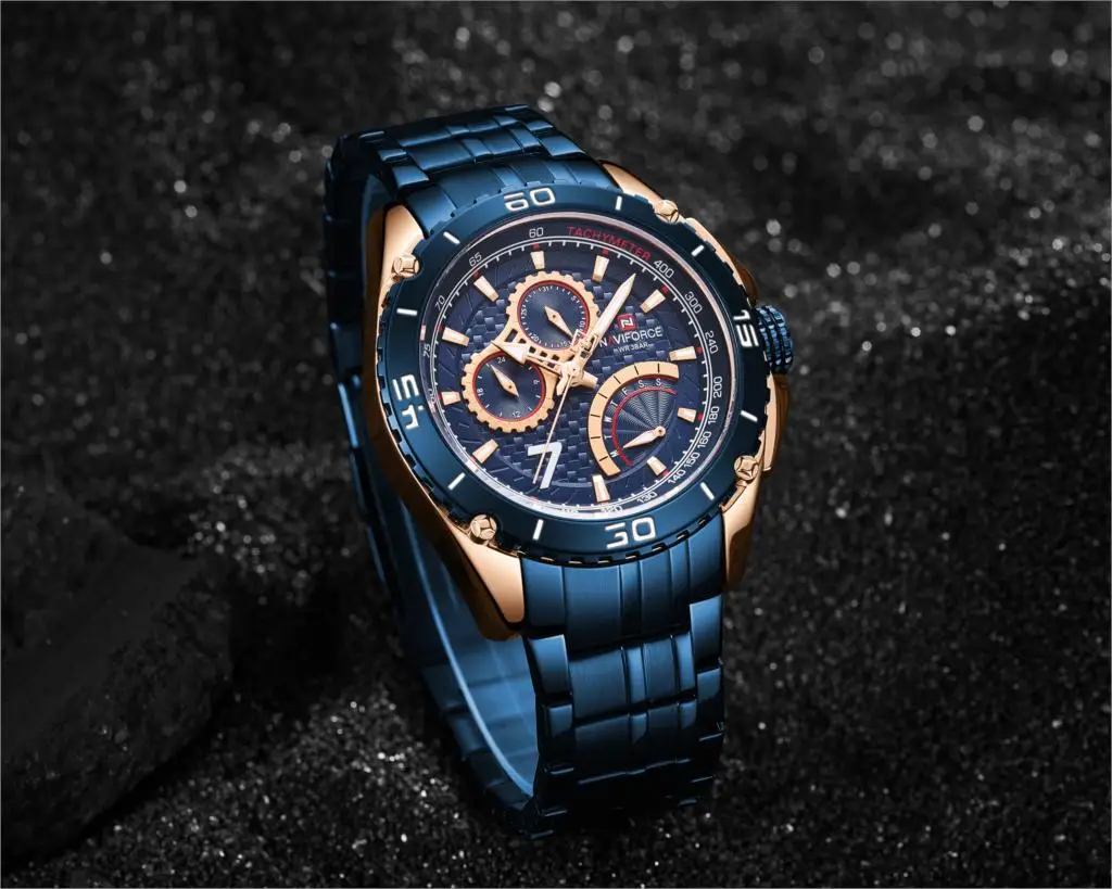 Часы наручные Naviforce мужские водонепроницаемые роскошные спортивные из