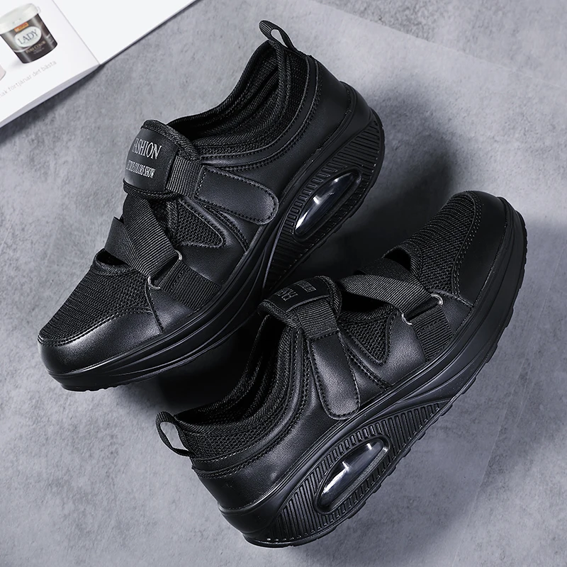 Slimming Shoes Women Fashion Mesh Sport Sneakers Women Lady Swing Shoes Spring Summer Breathable Platform Sneakers toning shoes