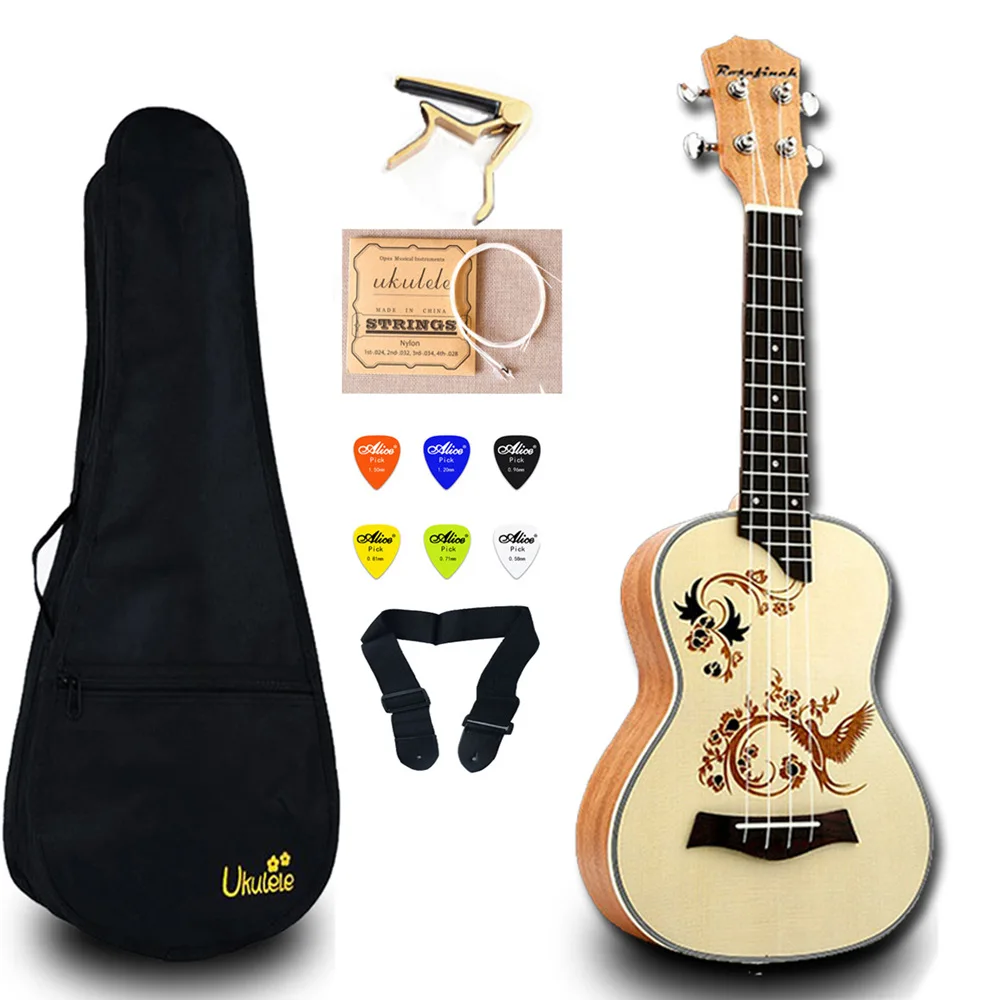 

23 Inch Ukulele Concert Mini Guitar Mahogany Guitar With Bag Capo Belt Selection Gift Hawaii Ukulele UK2319A