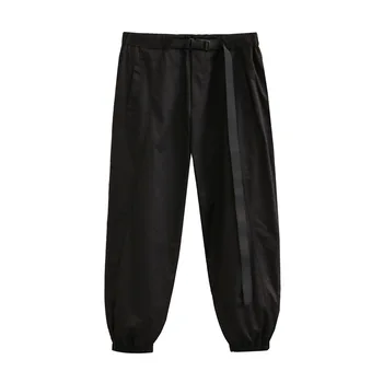 

Spring Women Cargo Pants Plus Size Ankle Banded Pants Female Loose Trousers Casual high waist with Belt K1-0828