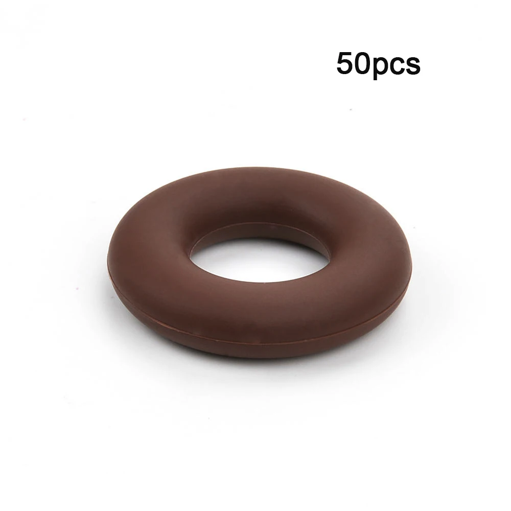 Chocolate LOFCA, 50 шт., силиконовые бусины-пончики, Детские Прорезыватели, без бисфенола, пищевого качества, силиконовые бусины для прорезывания зубов, для детских сосок, цепочка, аксессуары - Цвет: Chocolate