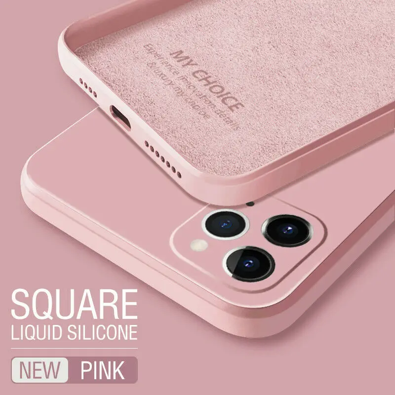 Luxury Original Square Liquid Silicone Phone Case For iPhone 12 13 11 Pro Max Mini XS X XR 7 8 Plus SE 2 Thin Soft Candy Cover case for iphone 13 mini