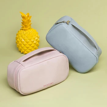 

PU Solid Color Make Up Clutch Bag Classic Texture Delicate Creative Chic Zipper Women Cosmetic Case Pouch for Travel