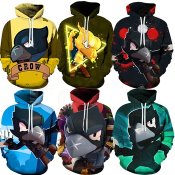 

Children Cute Crow Shoot Brawls Game 3D Print Hoodies Men Clothing Harajuku Sweatshirt Kids Star Leon Child Tops Boys Girls