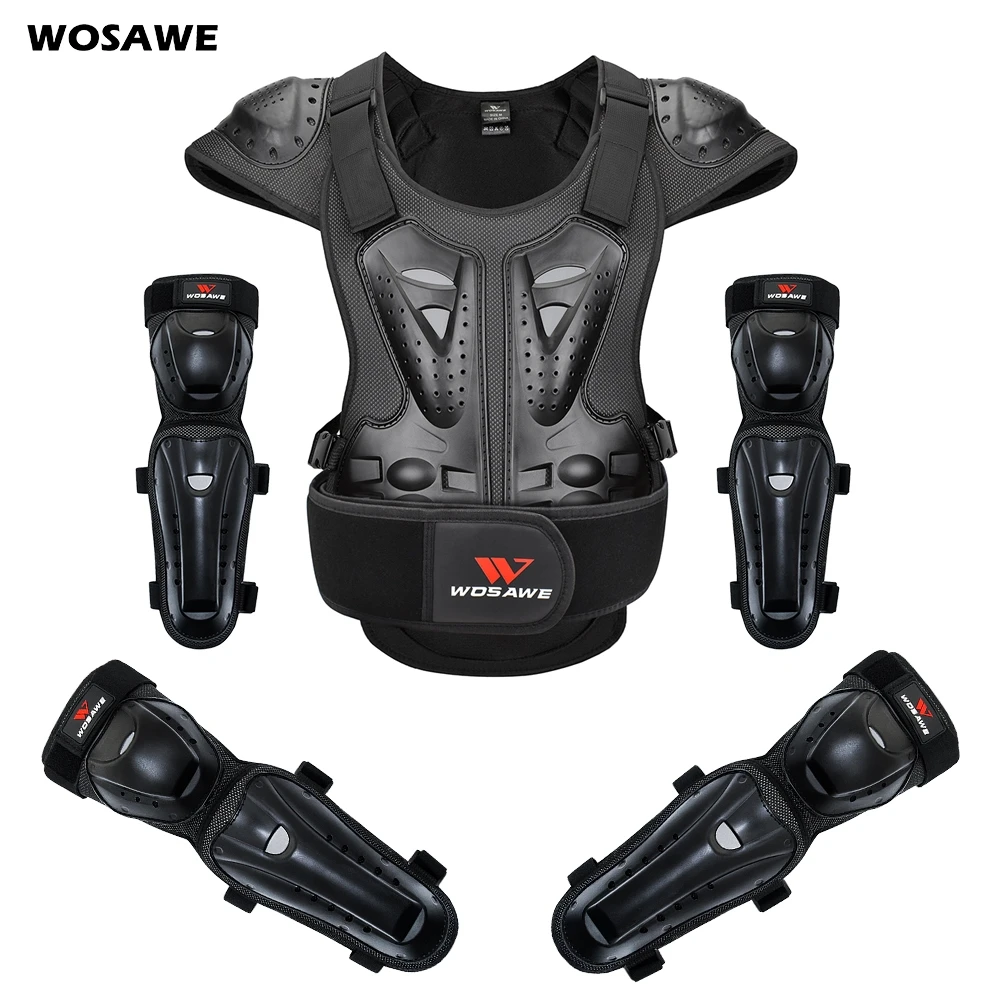 

WOSAWE Kneepad Set Motorcycle Knee Pads Protector Motocross Snowboard Skateboard Ski Roller Hockey Sports Protection Support MTB